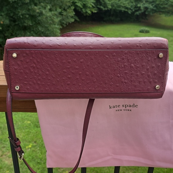 Kate Spade Bristol Drive Ostrich Cherrywood bag 2 Way Bag - Picture 11 of 15